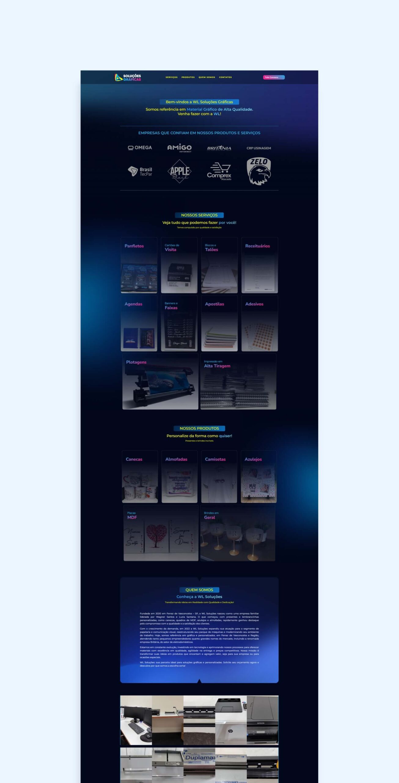 site para gráfica